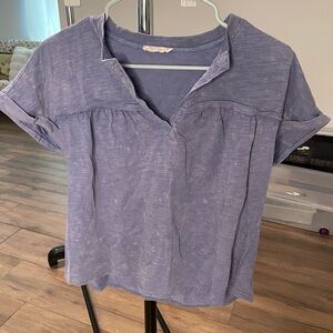 Casual Short Sleeve V-Neck Blouse